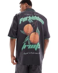 Liquor N Poker - Co-ord Revere Collar Shirt With Fruit Back Print - Lyst