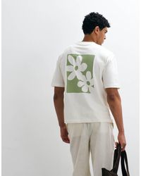 SELECTED - Heavyweight Relaxed Fit T-Shirt With Abstract Flower Backprint - Lyst
