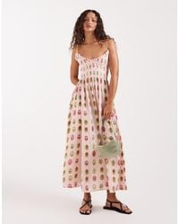 Free People - Ciella Printed Midi Dress - Lyst
