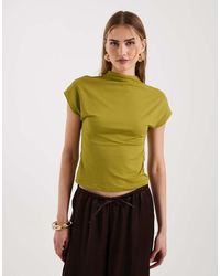 ASOS - High Neck Cap Sleeve Hardware Back Polyamide Top - Lyst