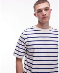 ARKET - T-shirt oversize à rayures en jersey léger - bleu et blanc - Lyst