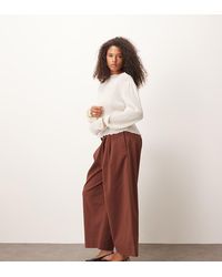 ASOS - Curve Tailored Cropped Adjustable Tab Waist Trousers - Lyst