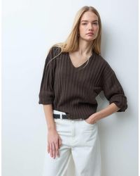 Jdy - V-Neck Ribbed Jumper - Lyst