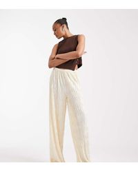 Vero Moda - Textured Plisse Wide Leg Pants - Lyst