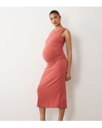 Mama.licious - Mamalicious Maternity Sleeveless Ruched Bodycon Midi Dress - Lyst
