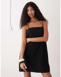 Monki - Linen Blend Cami Mini Dress With Pockets - Lyst