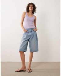 Jdy - Top De Tirantes Con Cuello De Pico De Punto De -Morado - Lyst