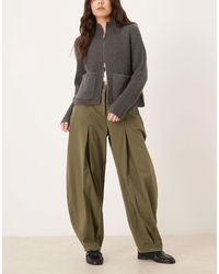 ASOS - Box Pleat Barrel Leg Trouser - Lyst