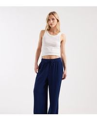 New Look - Linen Mix Wide Leg Trousers - Lyst