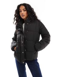 ONLY - Giacca Imbottita Nera Con Collo A Imbuto - Lyst