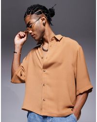 ASOS - – kastiges oversize-hemd aus häkelstoff - Lyst