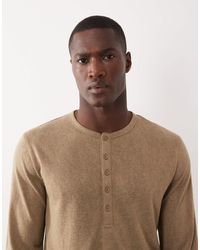 ASOS - Regular Fit Long Sleeve T-shirt With Henley Neck - Lyst
