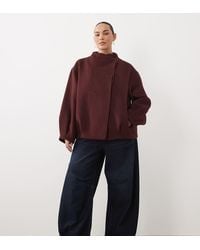 ASOS - Asos Design Curve Short Formal Waterfall Coat With Wool - Lyst