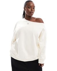 ASOS - Asos Design Curve Off Shoulder Oversized Sweatshirt - Lyst