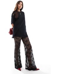 ASOS - – 2-in-1-t-shirt und spitzen-jumpsuit - Lyst