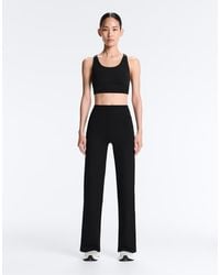 Oysho - High-Rise Comfortlux Straight-Leg Trousers - Lyst