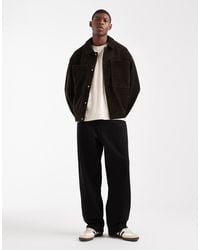 ASOS - Blouson harrington en velours côtelé effet gaufré - marron - Lyst