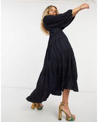 Free People Mockingbird - Robe longue - Noir