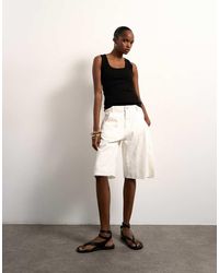 TOPSHOP - Denim Barrel Jort - Lyst