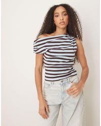 ASOS - Off Shoulder Ruched Baby Tee - Lyst