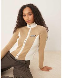 Roxy - Chloe Kim Blocked Mock Neck Full Zip Jumper - Lyst