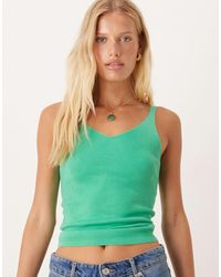 Mango - Knitted V Neck Cami Top - Lyst
