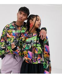 Collusion Hoodie court unisexe entièrement imprimé - Noir