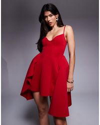 ASOS - Cami Strap With Full Hem Sweep And Asymmetric Hem Detailing Mini Dress - Lyst