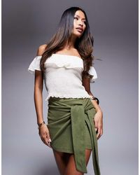 ASOS - Crinkle Tie Side Mini Skirt - Lyst