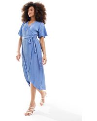 Y.A.S - Plisse Wrap Midi Dress - Lyst
