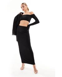 ASOS - Long Sleeve Bardot Midi Dress With Cut-out - Lyst