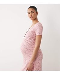 Mama.licious - Mamalicious Maternity Heart Print Nightdress With Nursing Function - Lyst