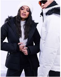 ASOS 4505 - Ski Belted Jacket With Faux Fur Hood - Lyst