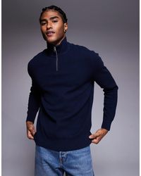 ASOS - Pull décontracté en maille avec col zippé - Lyst