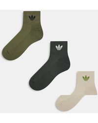 adidas Originals - Adicolor Trefoil 3 Pack Of Ankle Socks - Lyst