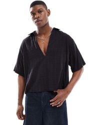 ASOS - Boxy Oversized Overhead Deep Revere Shirt - Lyst