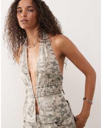 Collusion - Halter Top With Tie Straps Co-ord - Lyst