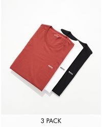 BOSS - – 3er-pack klassische t-shirts - Lyst