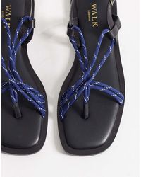 Walk London - Sophia Lace Toe Post Sandal - Lyst