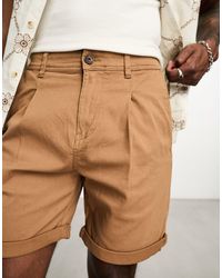 SELECTED - Pantalones cortos chinos marrones - Lyst