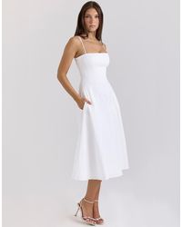 House Of Cb - Dolly Stretch Cotton A-Line Midi Sundress - Lyst