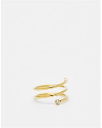 ASOS - Stainless Steel Ring With Wraparound Crystal Design - Lyst