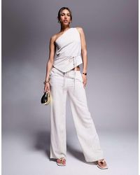 Kaiia - Exclusive Linen Look Wide Leg Trouser Co-ord - Lyst