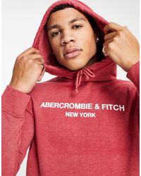 felpa rossa abercrombie