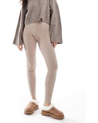 Miss Selfridge - Legging confortable en maille côtelée - grège - Lyst
