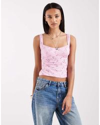 Free People - Full Bloom Eyelet Cami Top - Lyst