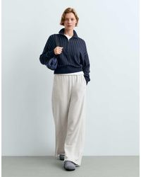 Oysho - Pinstripe Half-Zip Knit Jumper - Lyst