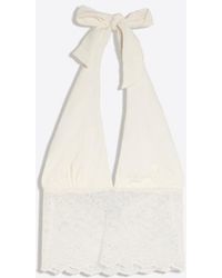 Bershka - Rustic Asymmetric Lace Top - Lyst