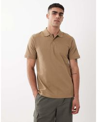 ASOS - Polo Marrón Básico De Corte Estándar De Piqué Essentials De - Lyst