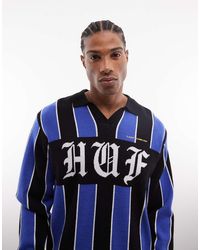 Huf - Midfield V Neck Football Style Knitted Jumper - Lyst